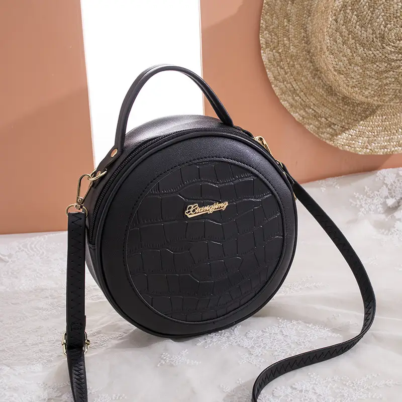 Pink Croc Embroidered Shoulder Bag for Women - Image 3