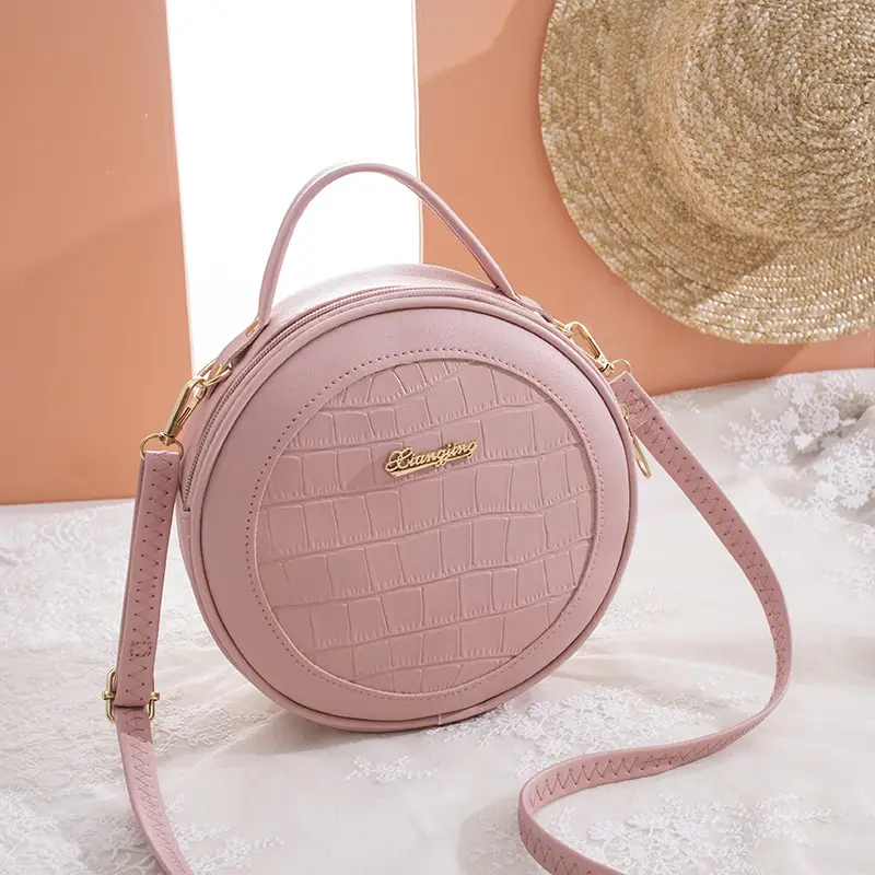 Pink Croc Embroidered Shoulder Bag for Women - Image 4