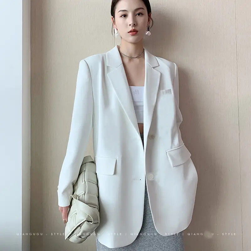 Khaki Blazer Women Spring Autumn 2026 Loose Fit Professional - Image 9