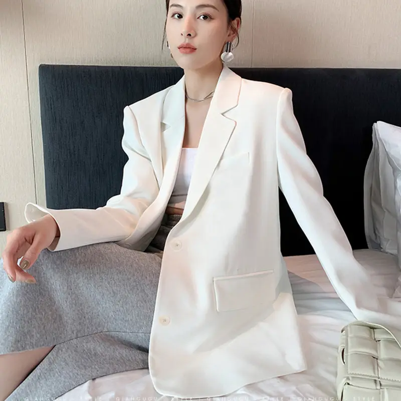 Khaki Blazer Women Spring Autumn 2026 Loose Fit Professional - Image 5