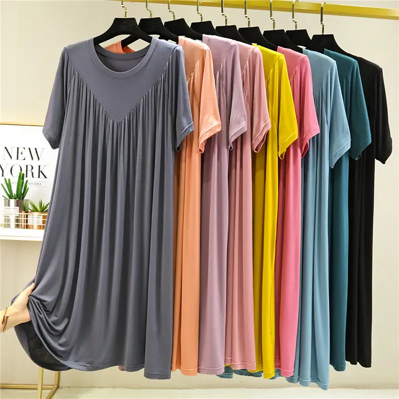 Women's Summer Loose Fit Nightgown Large Size - Image 12