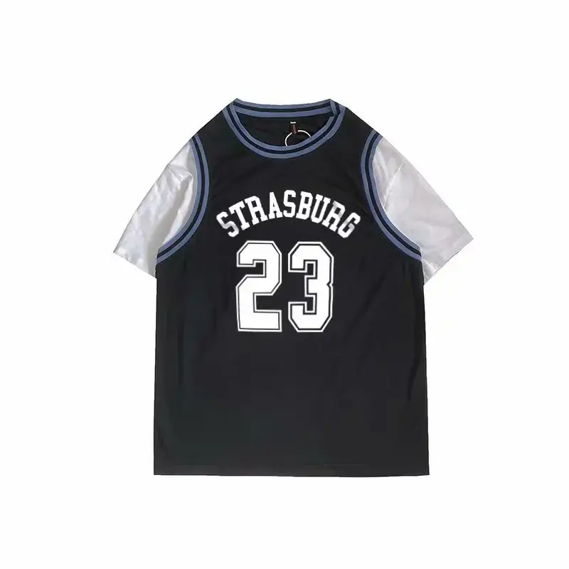 Men Basketball Jersey Shorts Set Black 23 Size