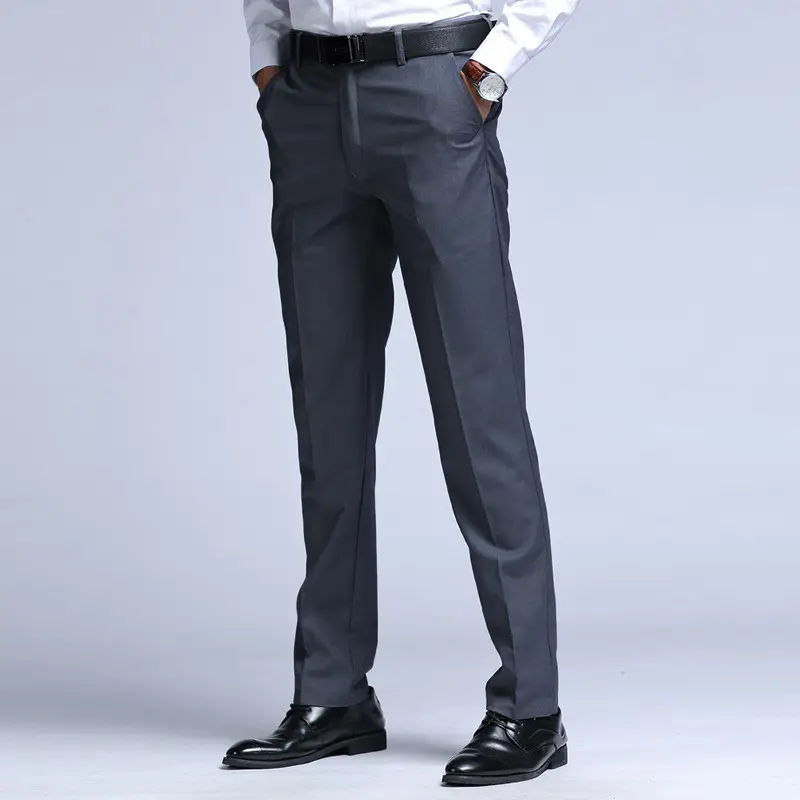 Men's Straight Leg Business Formal Trousers Black - Image 2