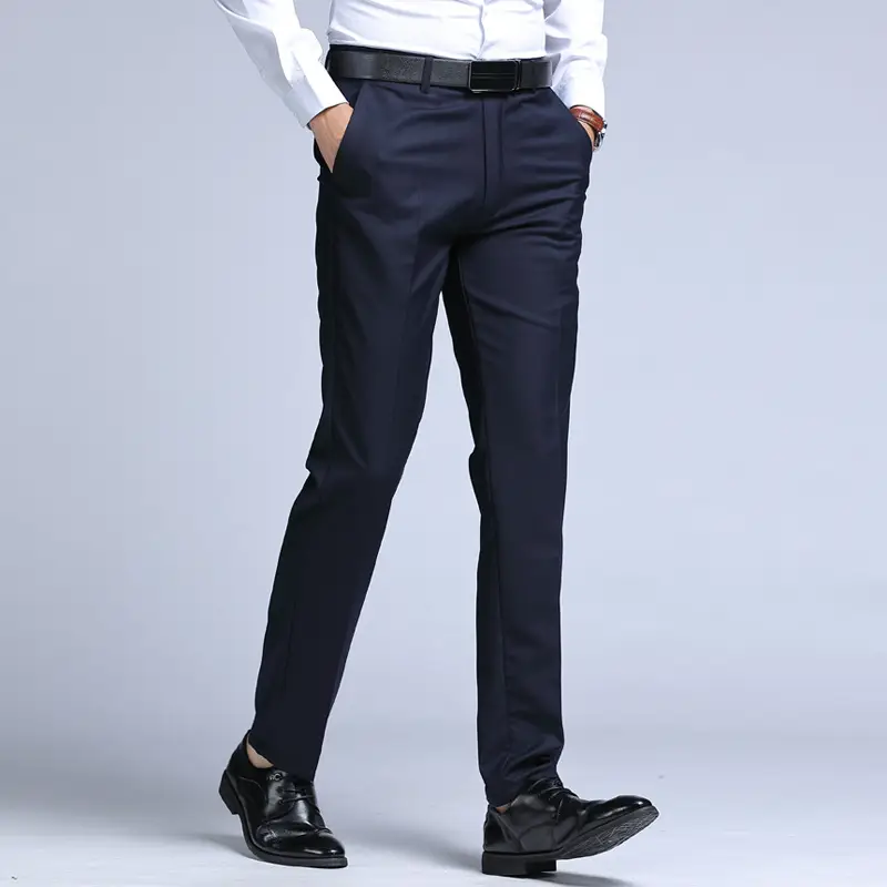 Men's Straight Leg Business Formal Trousers Black - Image 3