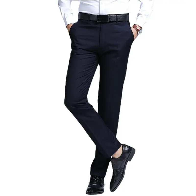 Men's Straight Leg Business Formal Trousers Black - Image 7