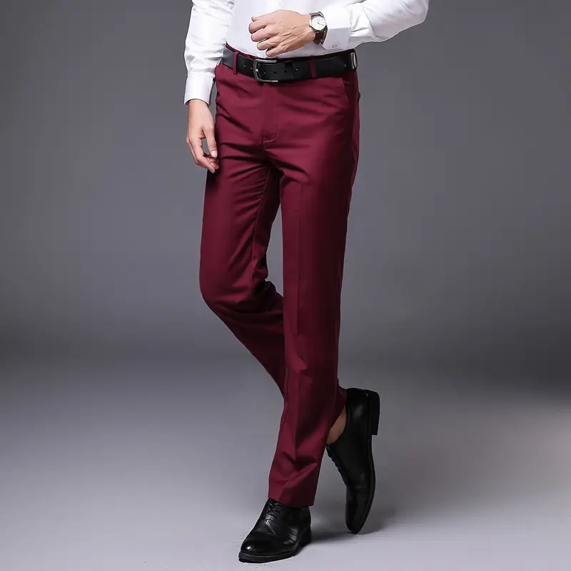 Men's Straight Leg Business Formal Trousers Black - Image 5