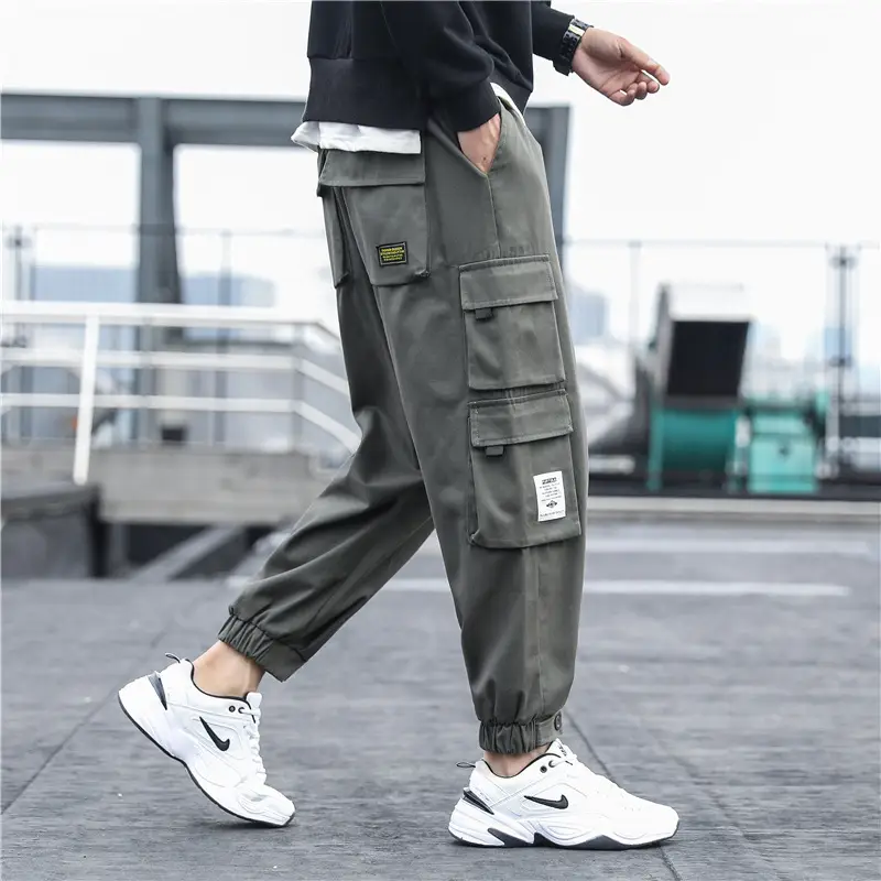 Men's Pure Cotton Cropped Ankle Pants Beige - Image 3