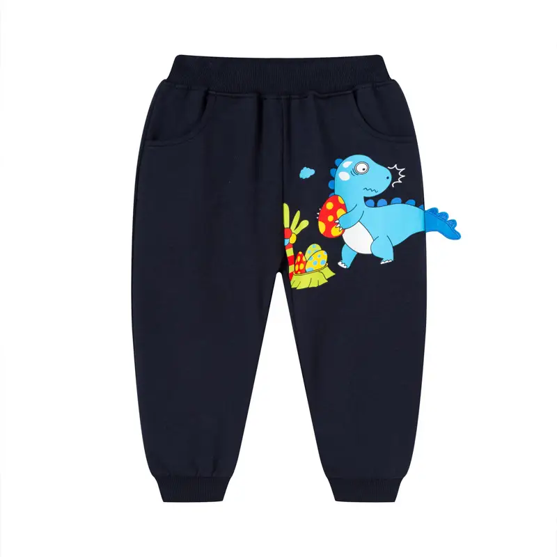 Children's Dinosaur Cartoon Pants Blue Casual Sports