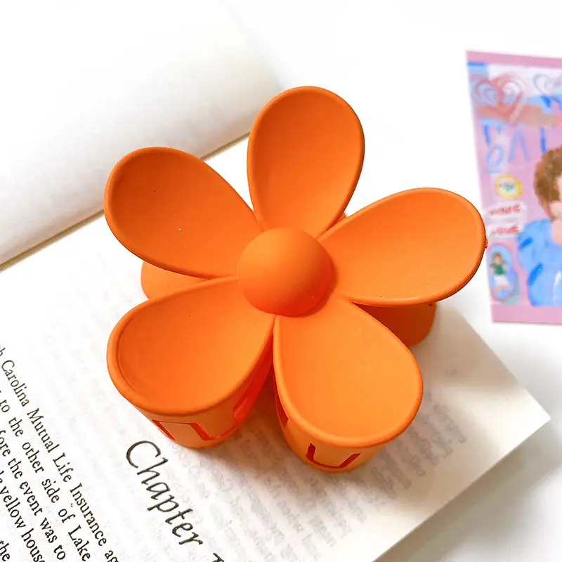 Orange Flower Hair Clip for Girls Bath Use - Image 5