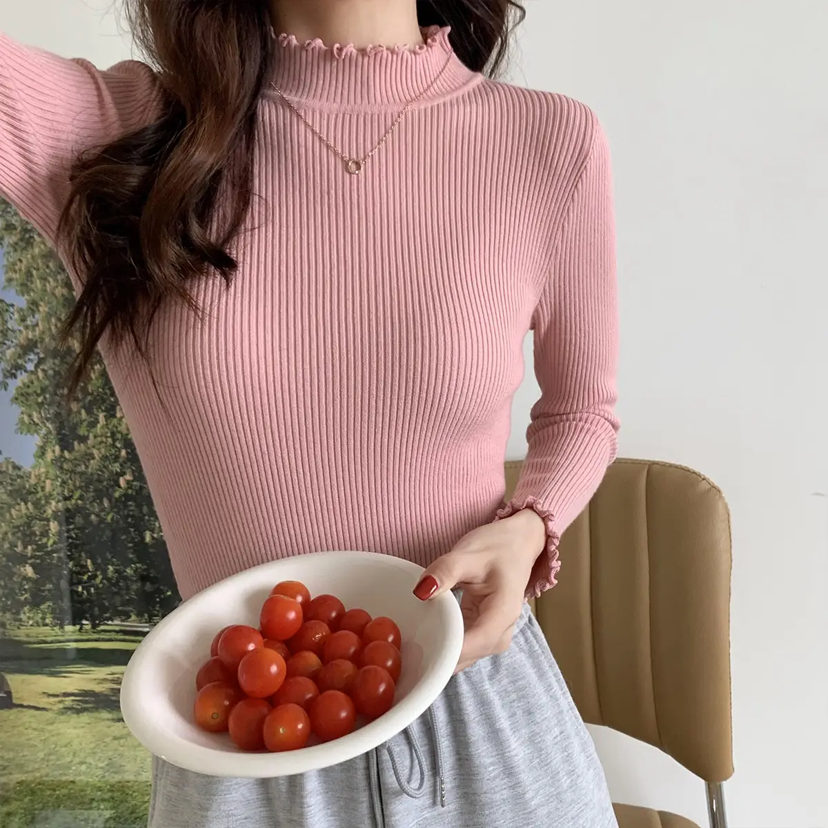 2025 Women's 2-Piece Knitted Half Turtleneck Sweater Set — feature 10