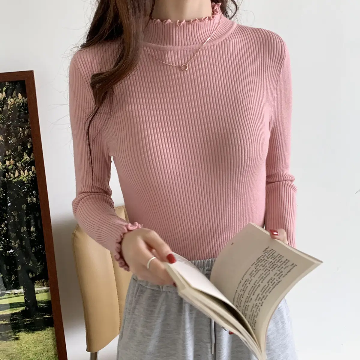 2025 Women's 2-Piece Knitted Half Turtleneck Sweater Set — feature 11
