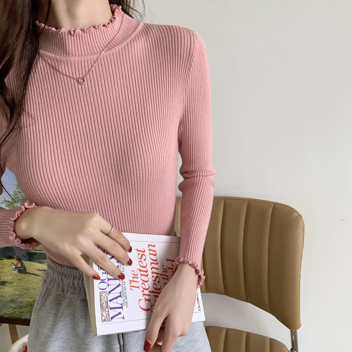 2025 Women's 2-Piece Knitted Half Turtleneck Sweater Set — feature 12