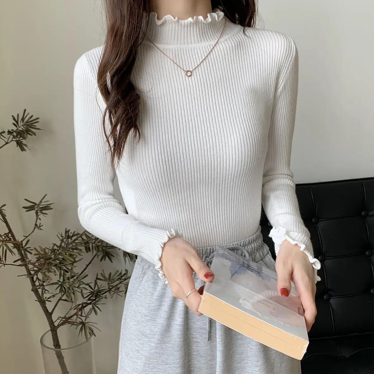 2025 Women's 2-Piece Knitted Half Turtleneck Sweater Set — feature 14