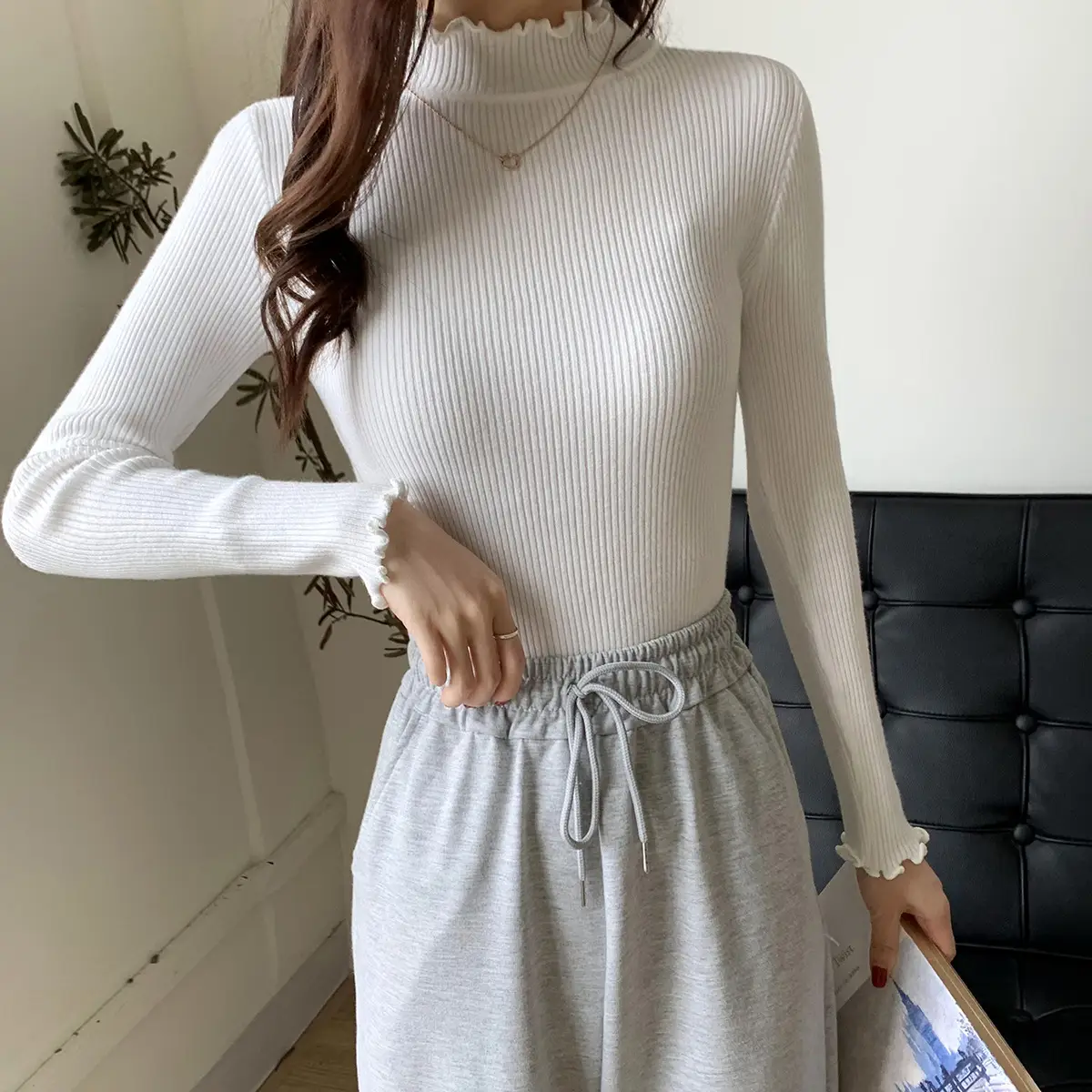 2025 Women's 2-Piece Knitted Half Turtleneck Sweater Set — feature 15