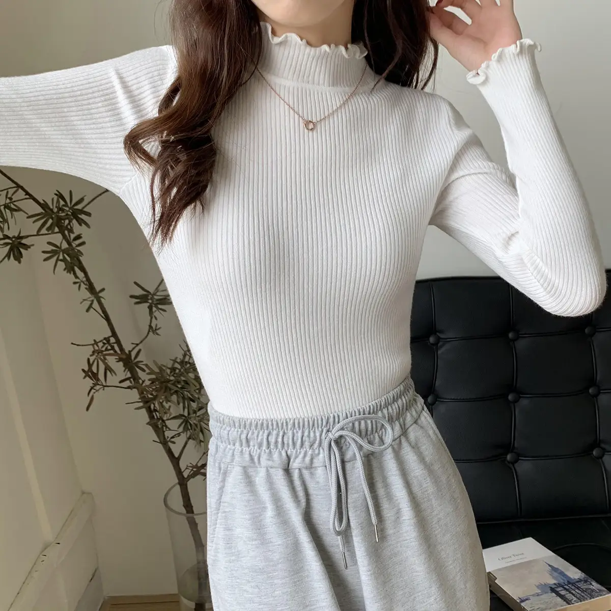 2025 Women's 2-Piece Knitted Half Turtleneck Sweater Set — feature 16