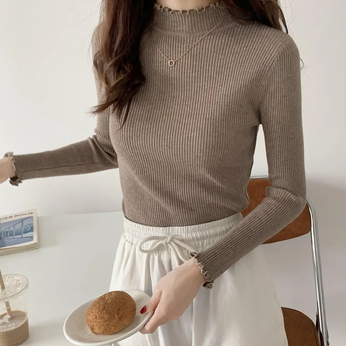 2025 Women's 2-Piece Knitted Half Turtleneck Sweater Set — feature 21