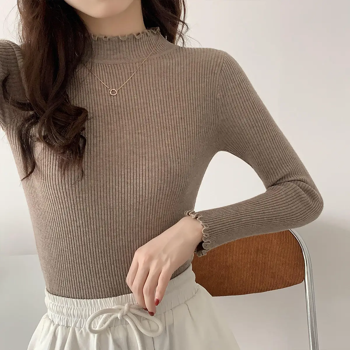 2025 Women's 2-Piece Knitted Half Turtleneck Sweater Set — feature 22