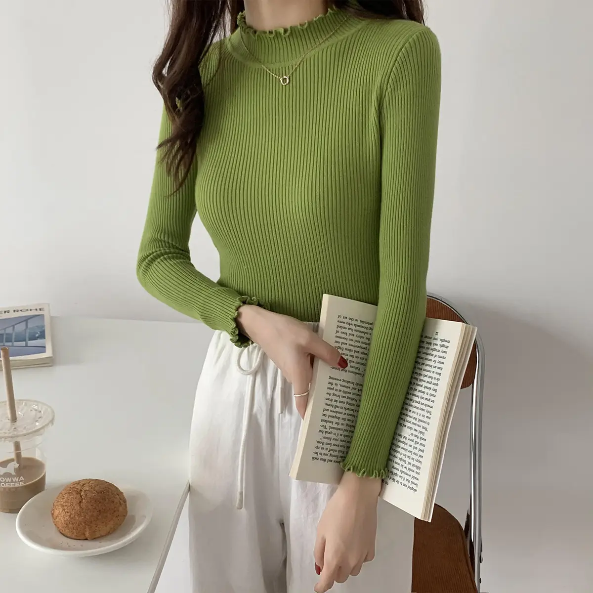 2025 Women's 2-Piece Knitted Half Turtleneck Sweater Set — feature 26