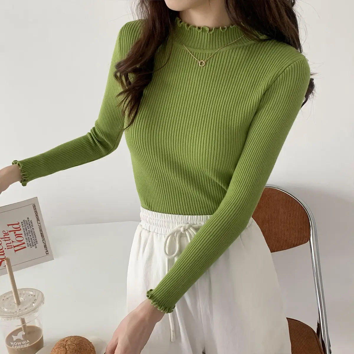 2025 Women's 2-Piece Knitted Half Turtleneck Sweater Set — feature 27
