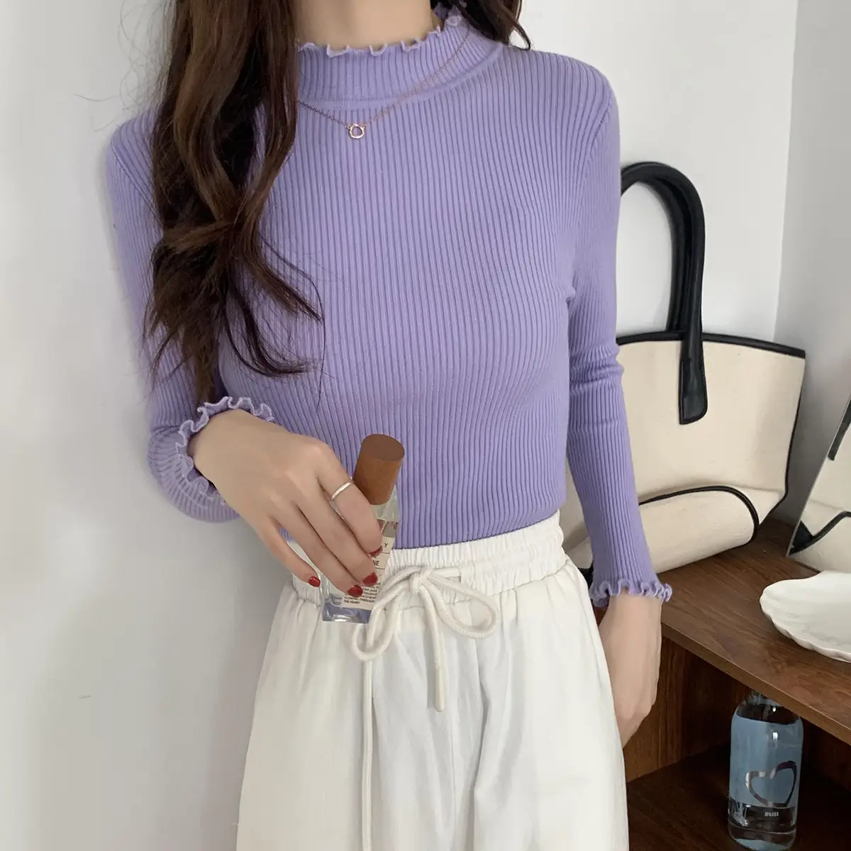 2025 Women's 2-Piece Knitted Half Turtleneck Sweater Set — feature 28