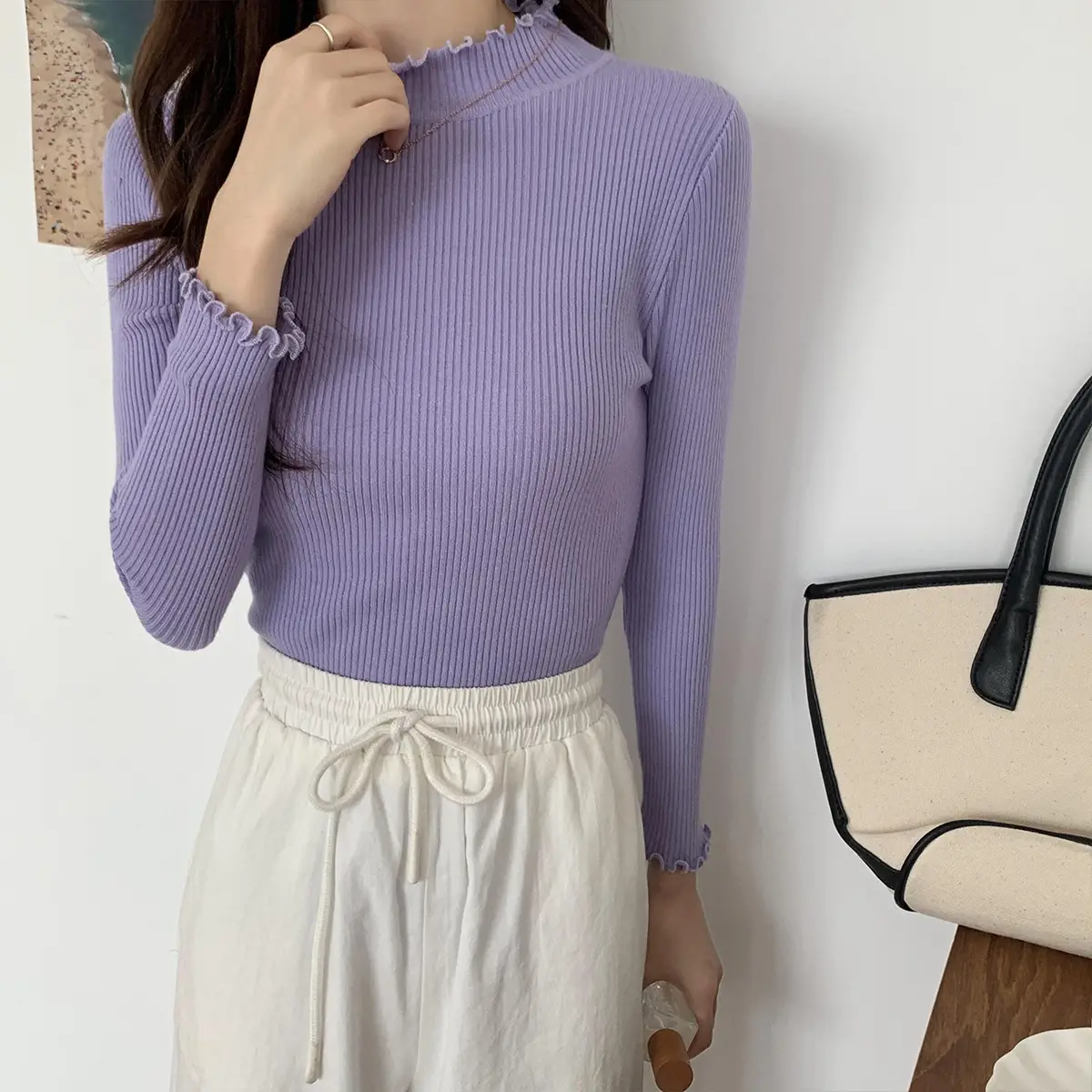 2025 Women's 2-Piece Knitted Half Turtleneck Sweater Set — feature 29