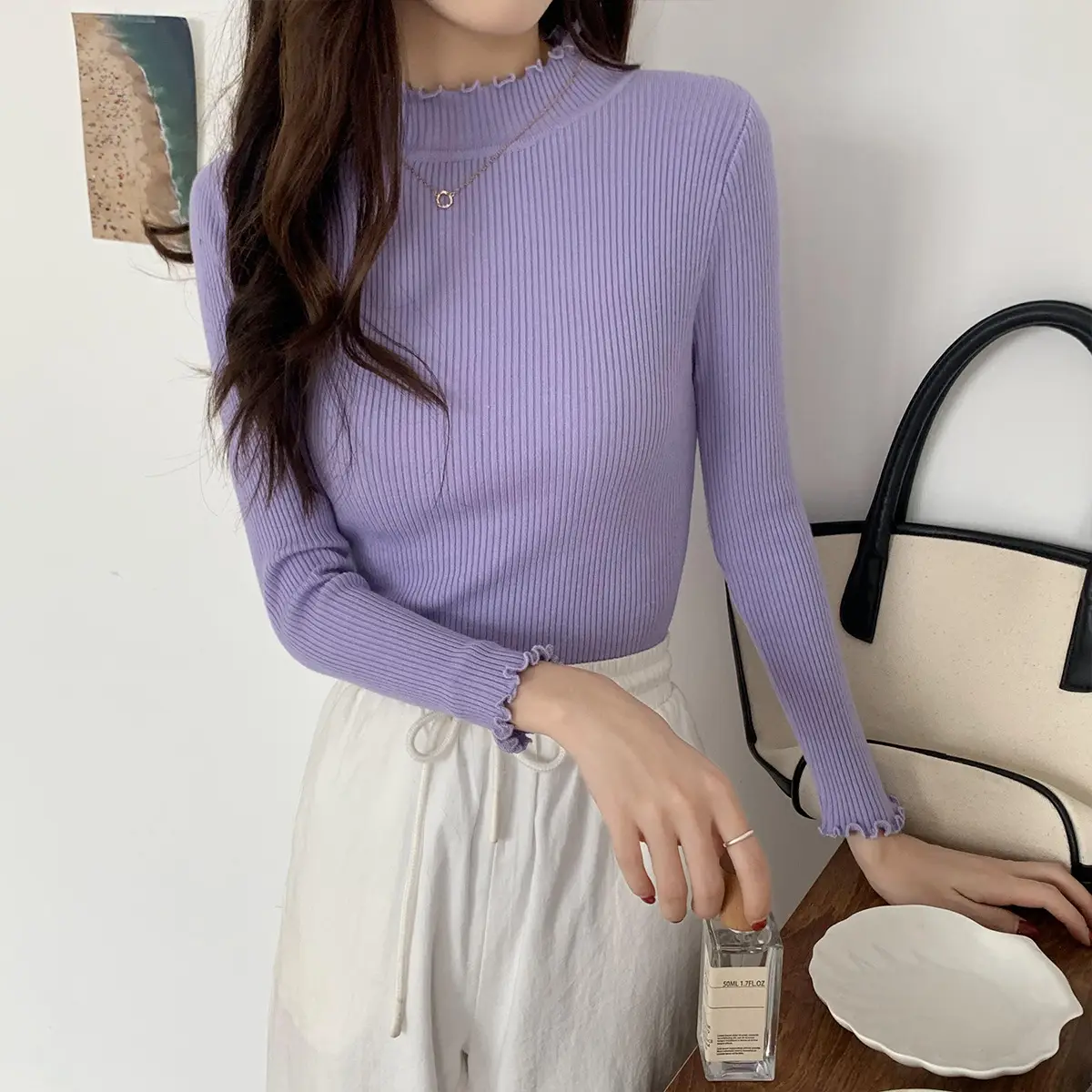 2025 Women's 2-Piece Knitted Half Turtleneck Sweater Set — feature 31