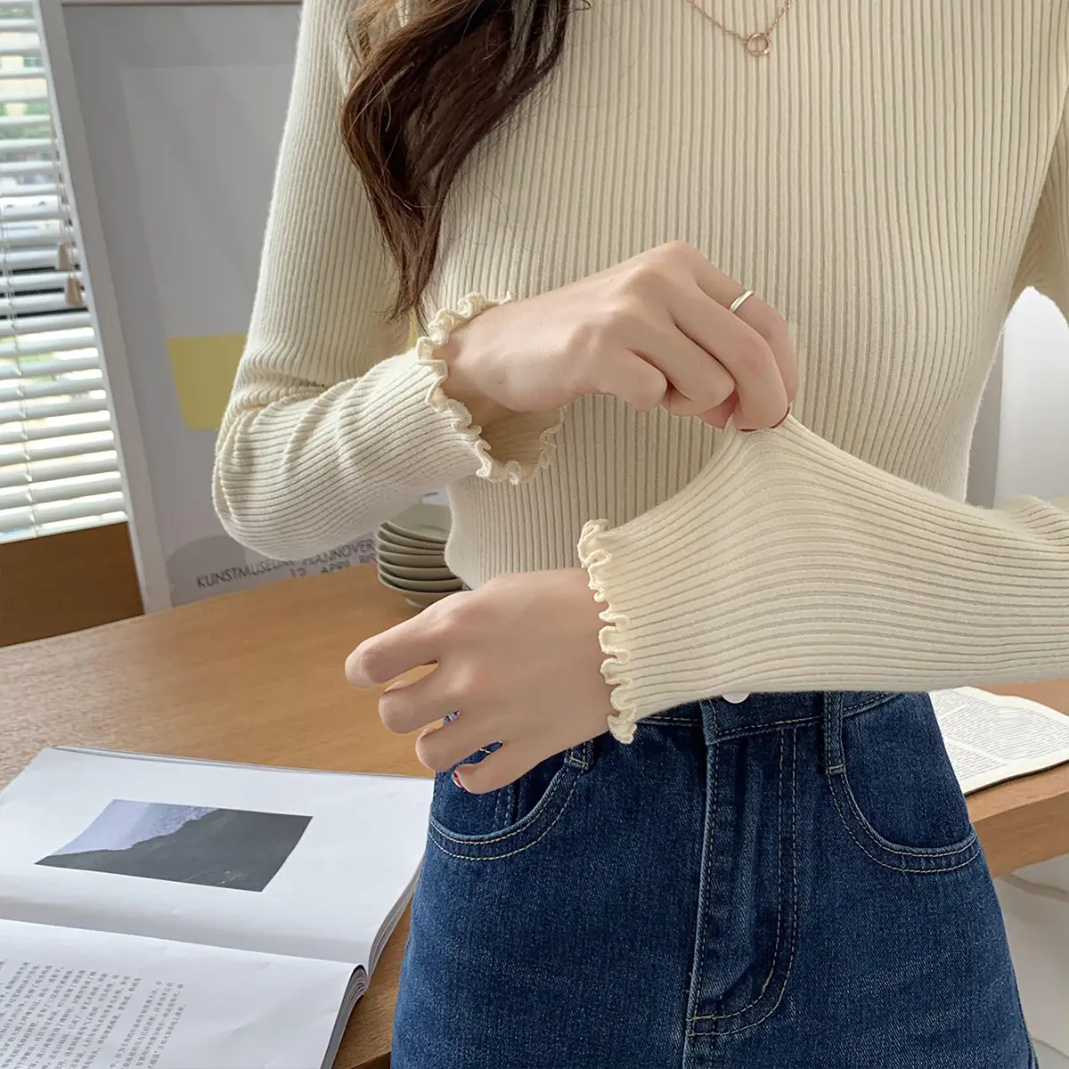 2025 Women's 2-Piece Knitted Half Turtleneck Sweater Set — feature 6