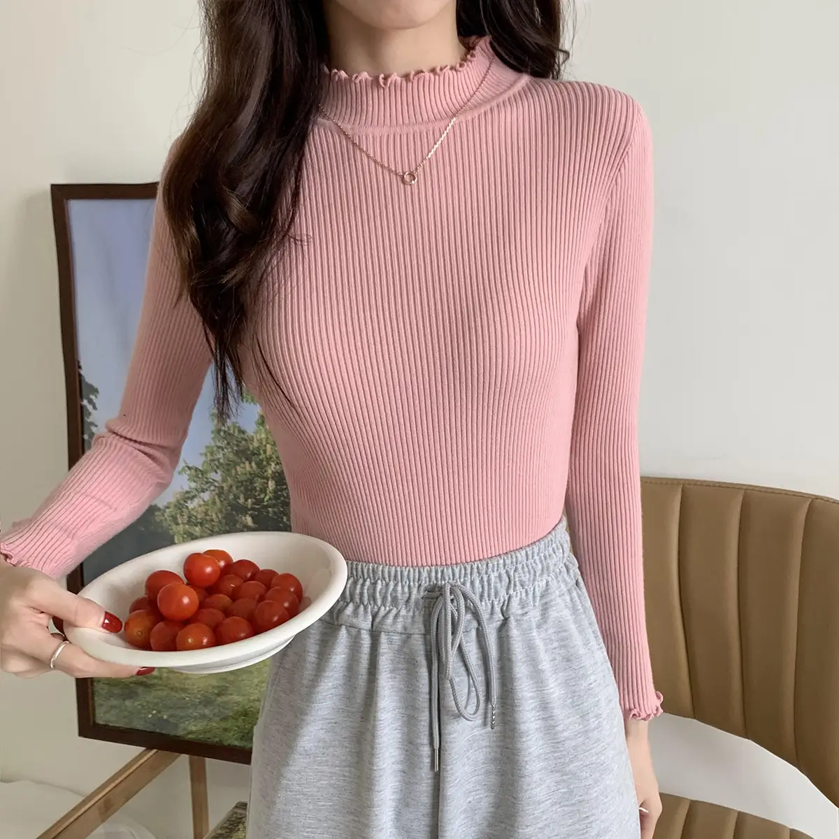 2025 Women's 2-Piece Knitted Half Turtleneck Sweater Set — feature 9