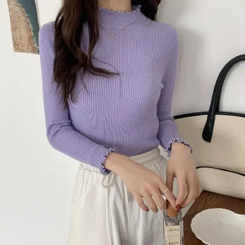 2025 Women's 2-Piece Knitted Half Turtleneck Sweater Set - Image 3