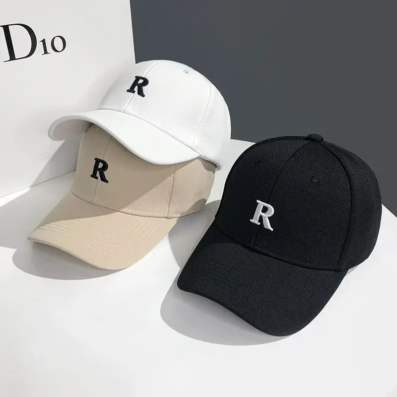 Women Men R Letter Cap Summer Sunshade Baseball Cap - Image 4