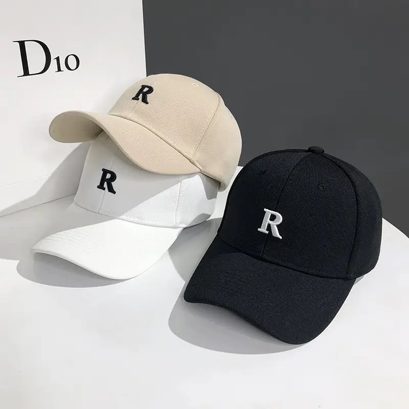 Women Men R Letter Cap Summer Sunshade Baseball Cap - Image 5