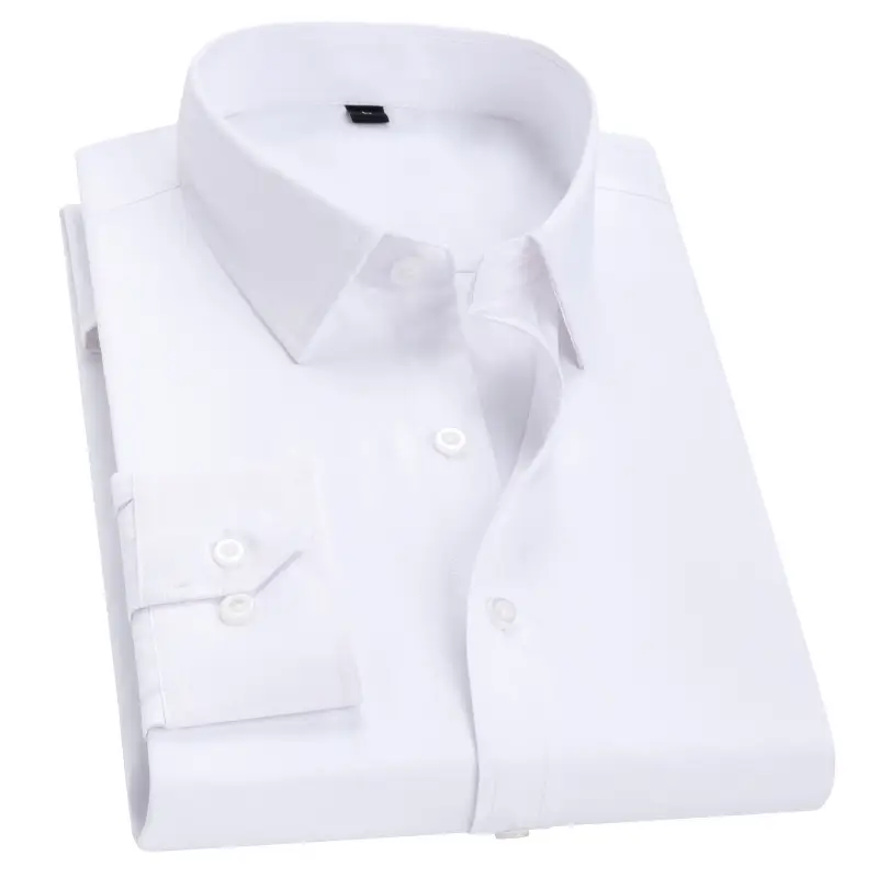 Men's Long Sleeve Maroon Button-Up Business Shirt - Image 11