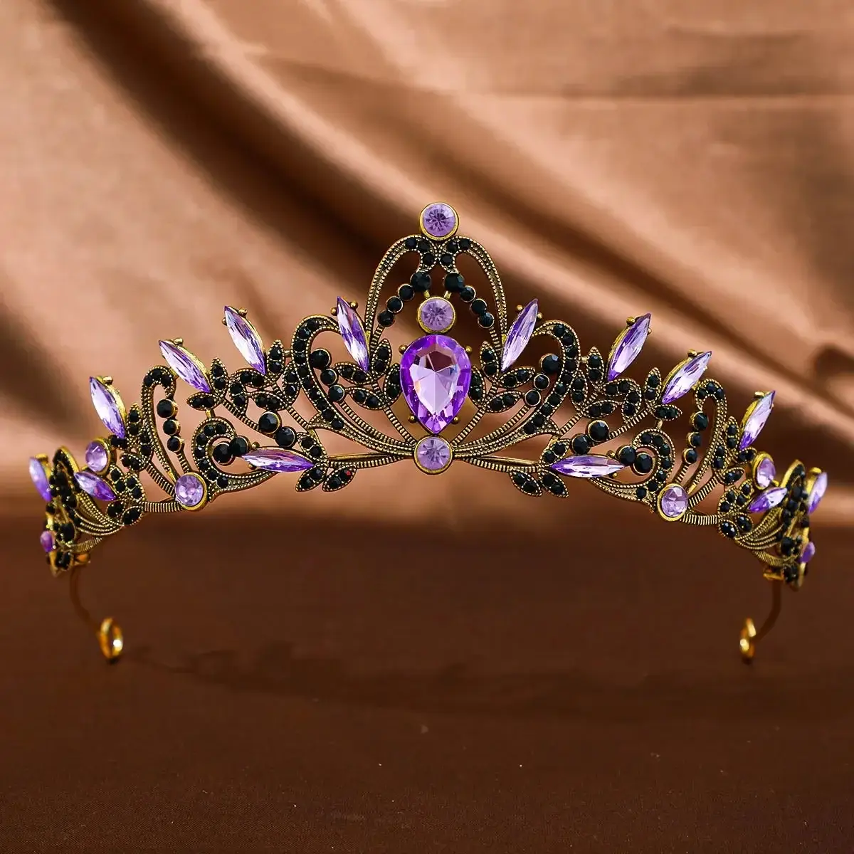 Korean Red Crystal Princess Crown for Wedding & Photo - Image 5