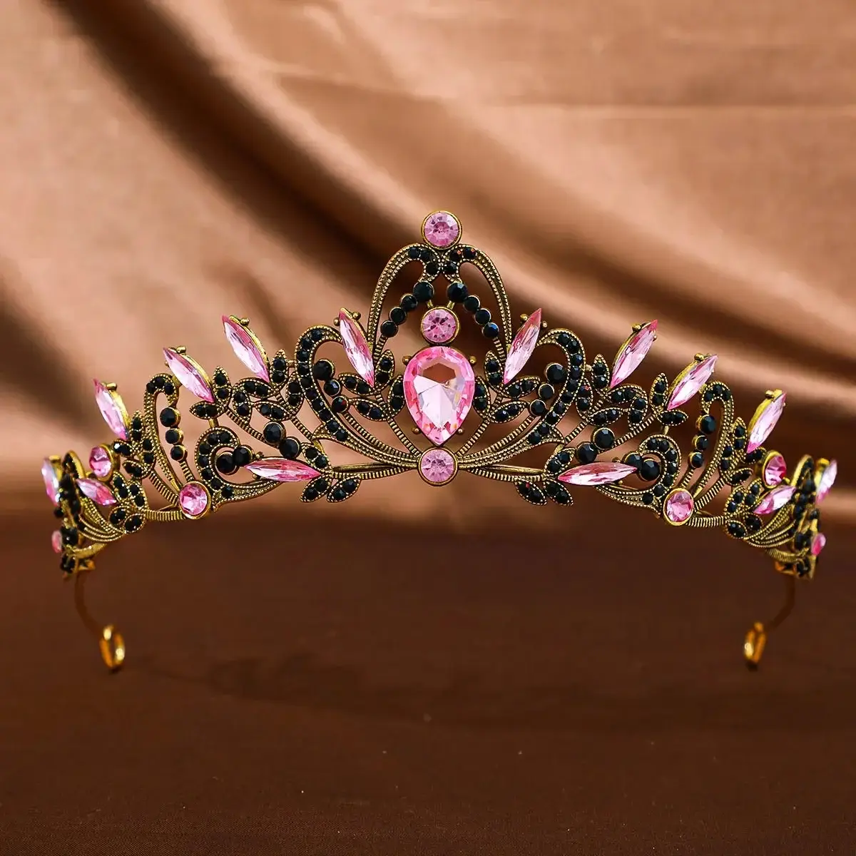 Korean Red Crystal Princess Crown for Wedding & Photo - Image 8