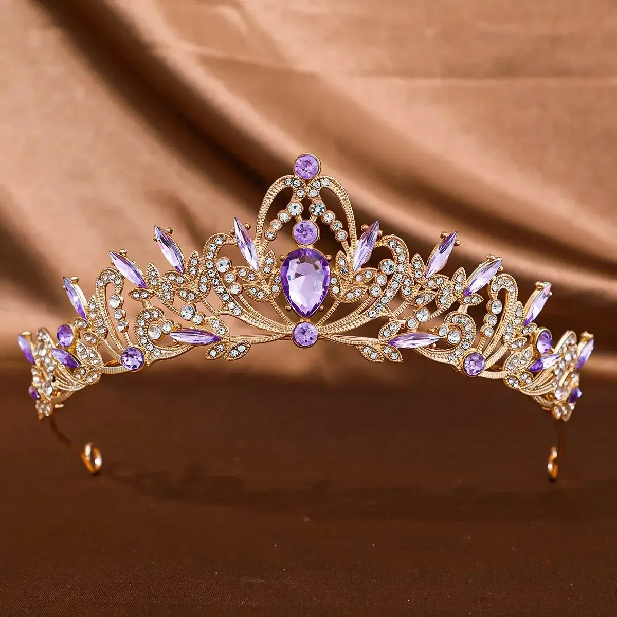 Korean Red Crystal Princess Crown for Wedding & Photo - Image 9