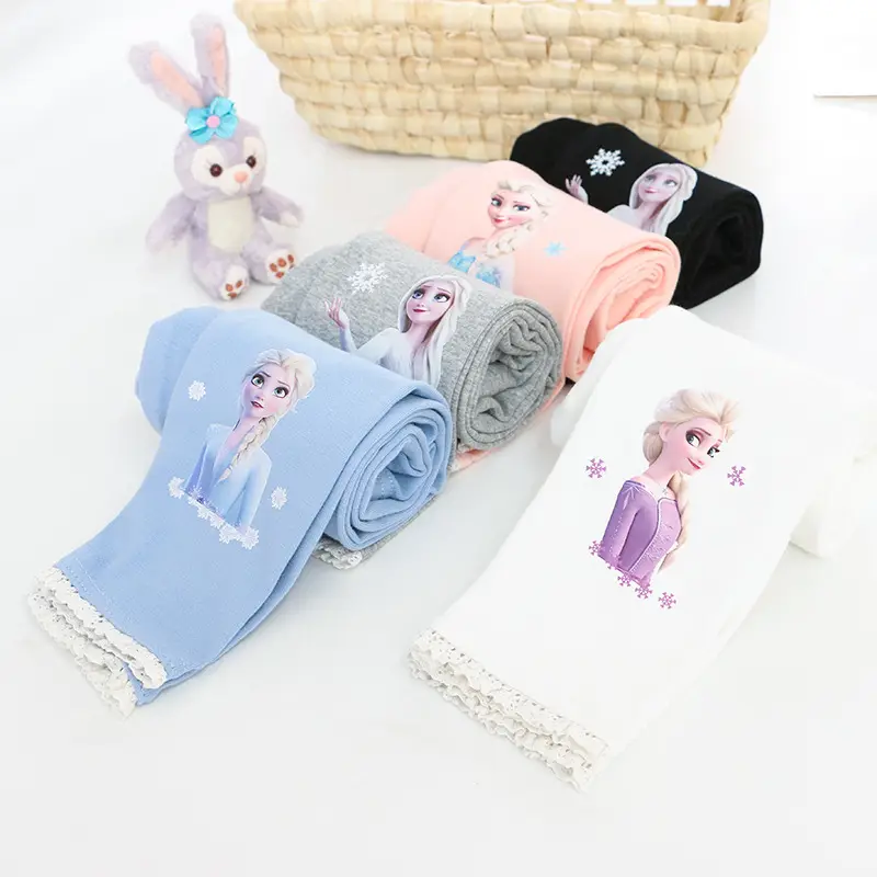 Princess Print Grey Leggings for Girls New Size - Image 13