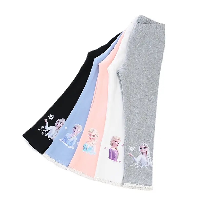 Princess Print Grey Leggings for Girls New Size - Image 14