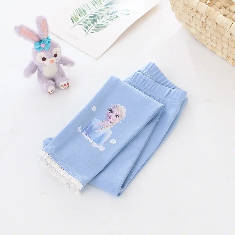 Princess Print Grey Leggings for Girls New Size - Image 5