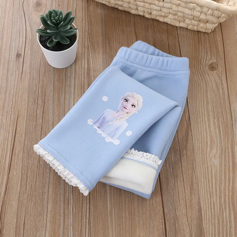 Princess Print Grey Leggings for Girls New Size - Image 7
