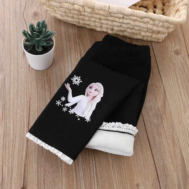 Princess Print Grey Leggings for Girls New Size - Image 8