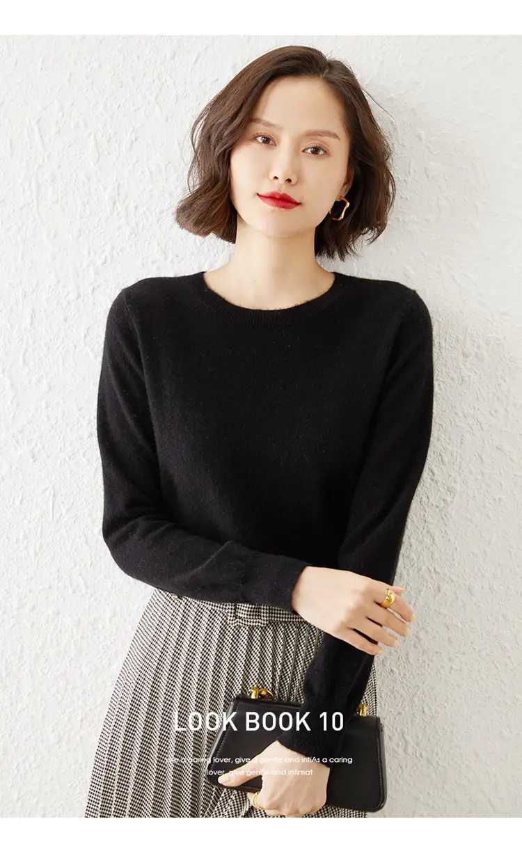 Women's New Loose Crewneck Sweater Brown — feature 38