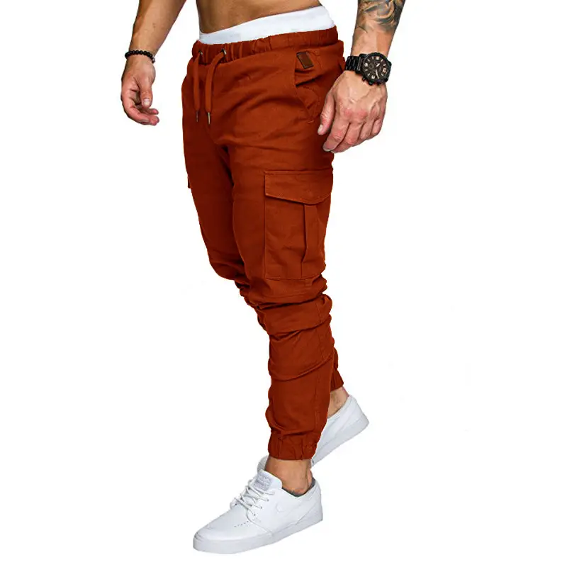 Men Black Multi-Pocket Sports Leggings Pants — feature 11