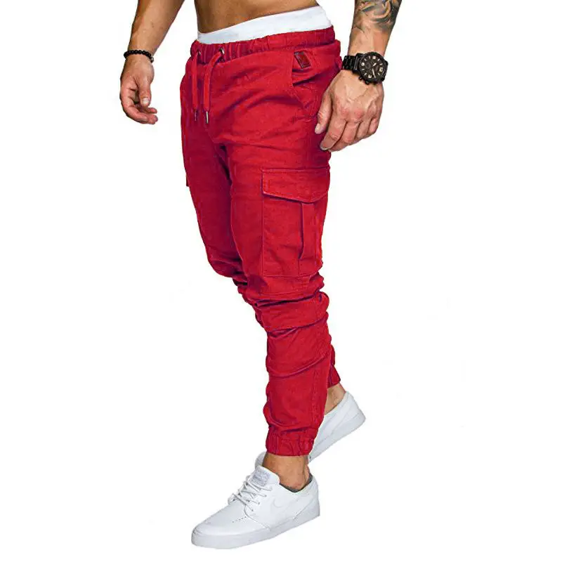 Men Black Multi-Pocket Sports Leggings Pants — feature 18