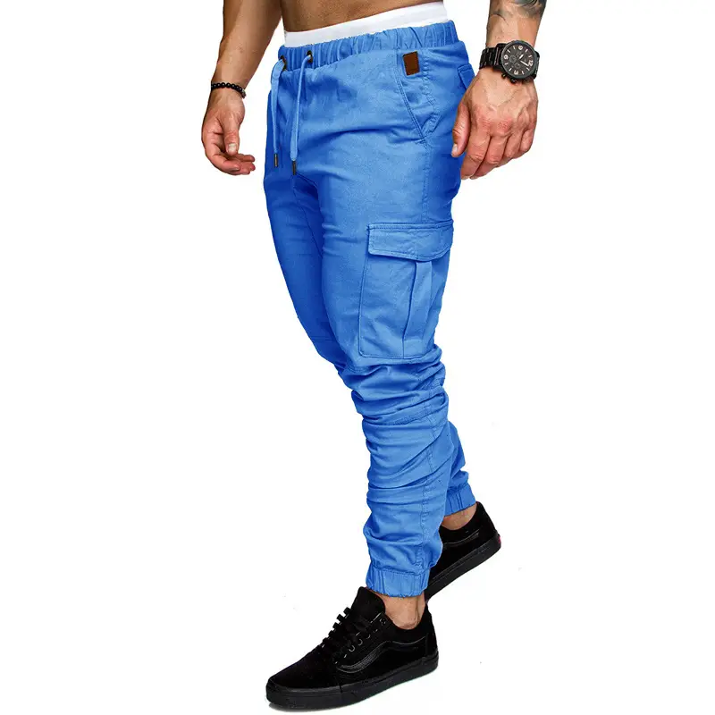 Men Black Multi-Pocket Sports Leggings Pants — feature 20