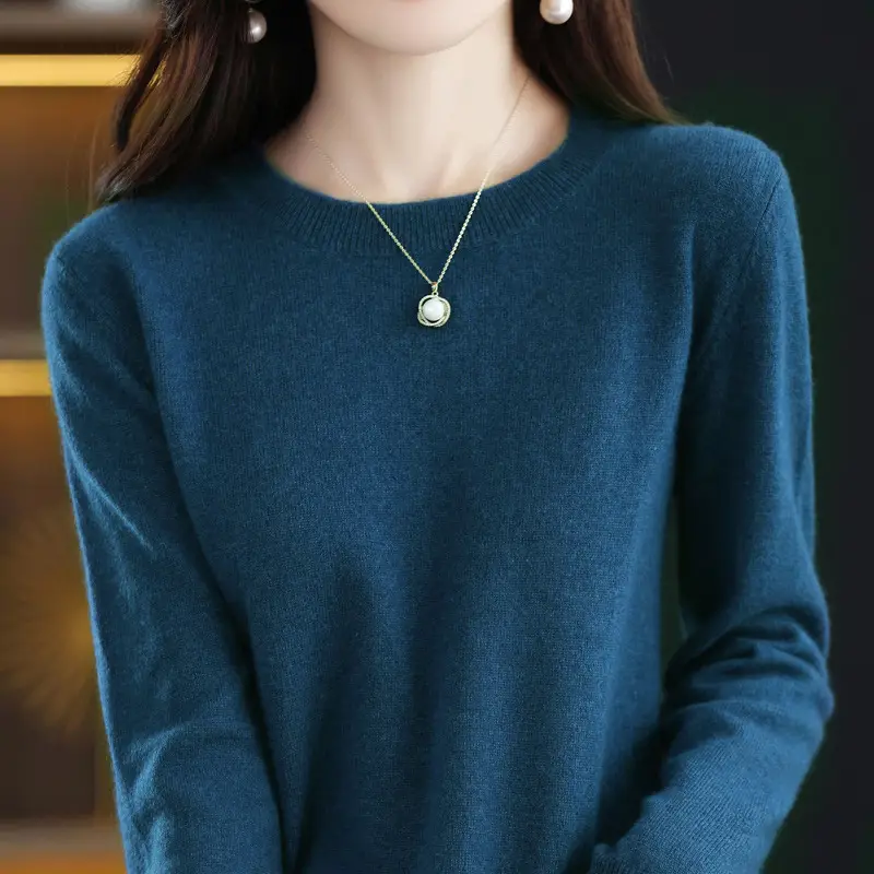 Women's 25 Autumn Knitted Low Collar Sweater Yellow