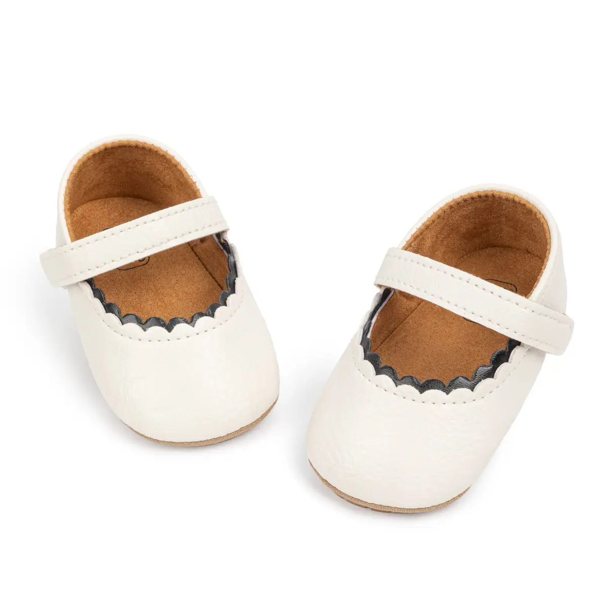 Pink Bow Baby Shoes Rubber Sole Toddler Shoes