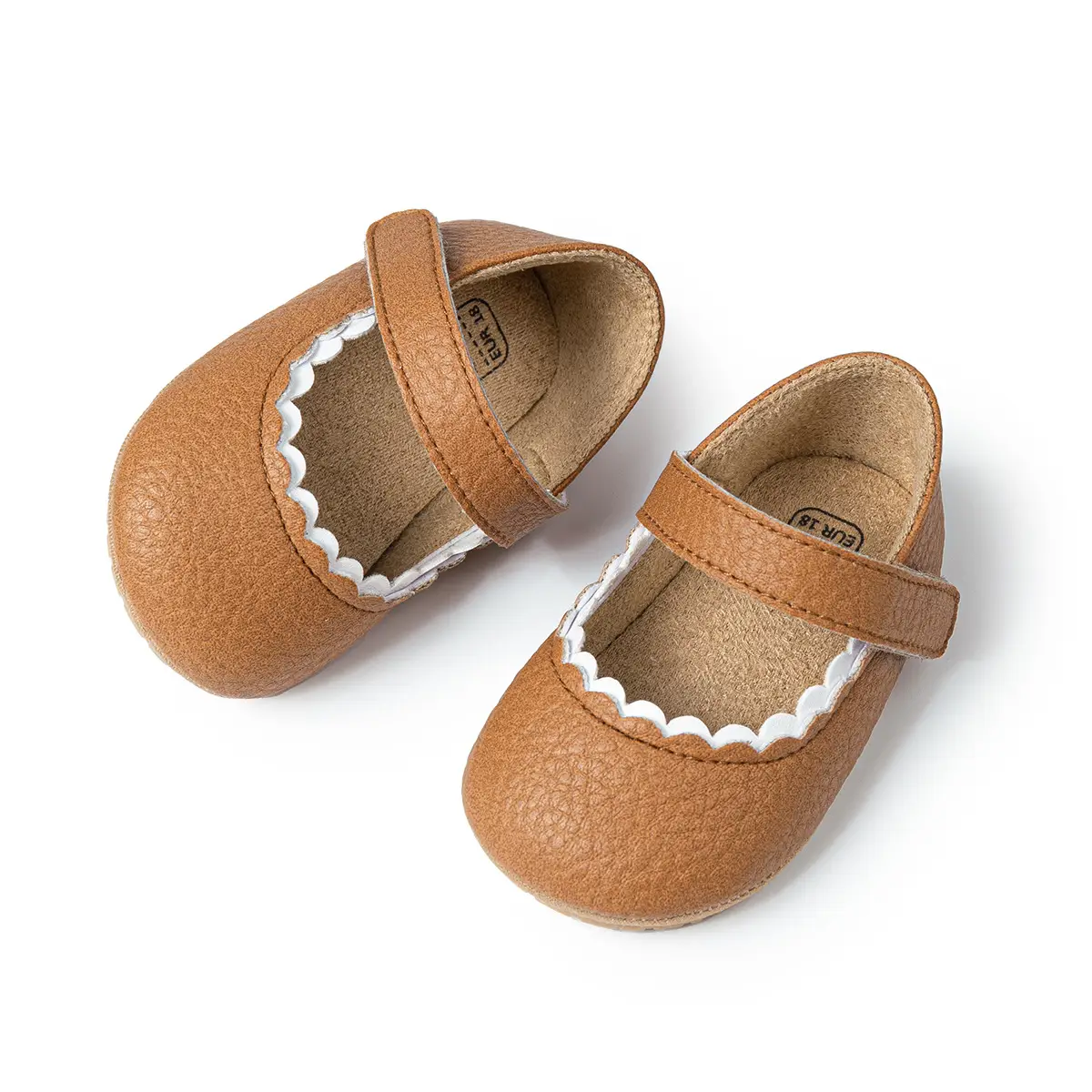 Pink Bow Baby Shoes Rubber Sole Toddler Shoes