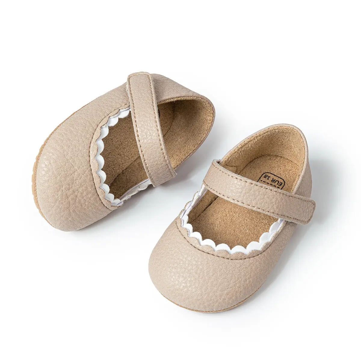 Pink Bow Baby Shoes Rubber Sole Toddler Shoes