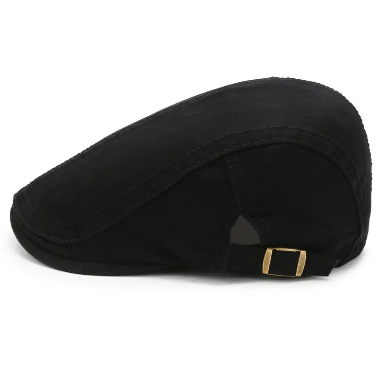 2021 New Men's Black Beret Cap Casual British Retro - Image 8