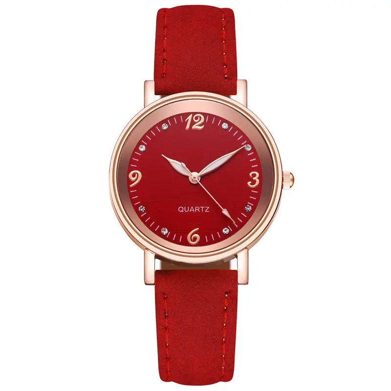 Women's Rose Gold Quartz Watch with White Leather Strap — feature 10
